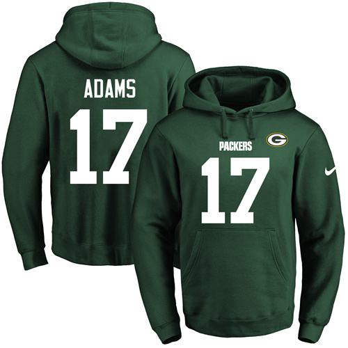 Nike Packers #17 Davante Adams Green Name & Number Pullover NFL Hoodie - Click Image to Close